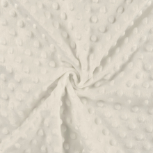 wit | Fleece stof Minky Dots, wit