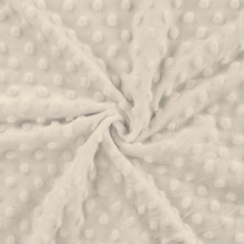 gebroken wit | Fleece stof Minky Dots, gebroken wit