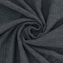 donkerblauw | Katoenen mousseline double gauze Melange, donkerblauw
