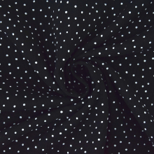 schwarz | Musselin Stoff mit Punkten, schwarz