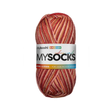 red - pink | myboshi mysocks 4-thread sock yarn Knudsen 100g, red-pink