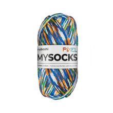 blau-grün | myboshi mysocks Pixel 6-fädige Sockenwolle Booker 150g, blau-grün