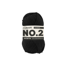 noir | Pelote de laine coton & kapok myboshi No.2 laine d'été, 50g, noir