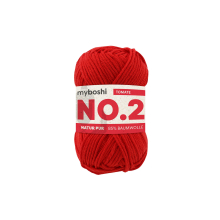 tomate | Pelote de laine coton & kapok myboshi No.2 laine d'été, 50g, tomate