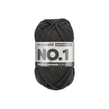 anthracite | Pelote de laine merino & polyacrylique myboshi No.1, 50g, anthracite