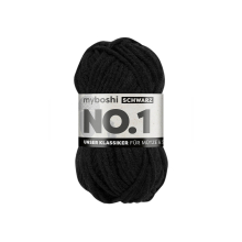 noir | Pelote de laine merino & polyacrylique myboshi No.1, 50g, noir