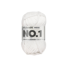 blanc | Pelote de laine merino & polyacrylique myboshi No.1, 50g, blanc