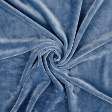 jeansblauw | Nicky velours Ice Velvet Cloudy, jeansblauw