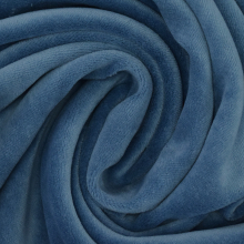 jeansblauw | Nicky velours uni, jeansblauw
