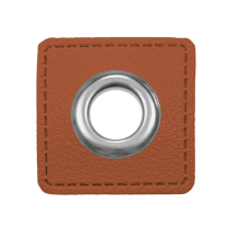 cognac | Eyelet Patch imitatieleer, cognac