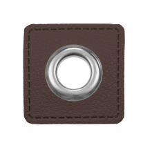 donkerbruin | Eyelet Patch imitatieleer, donkerbruin