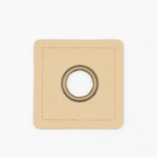 beige | Eyelet Patch Leatherette square 35 mm, beige