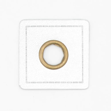 silver | Eyelet Patch Leatherette square 35 mm, silver