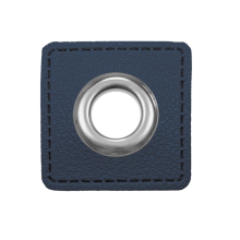 marineblauw | Eyelet Patch imitatieleer, marineblauw