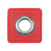rood | Eyelet Patch imitatieleer, rood