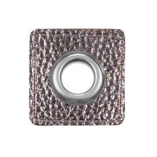 zilvergrijs | Eyelet Patch imitatieleer, zilvergrijs, glanzend