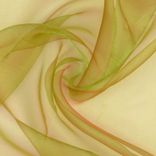 vert-rouge | Tissu organza deux tons, vert-rouge
