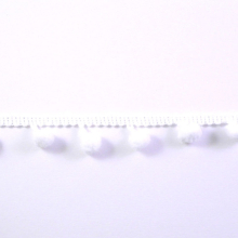 blanc | Ruban à pompons demi-gros, blanc 20 mm
