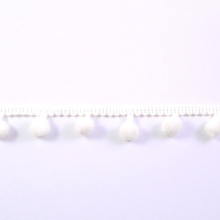 blanc cassé | Ruban à pompons demi-gros, 20 mm, blanc cassé