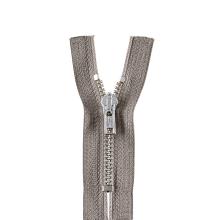 gris clair | Fermeture éclair métal argenté non séparable 8053, M40, gris clair