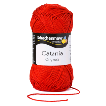 rouge vif | Laine Schachenmayr Catania uni 50 g rouge