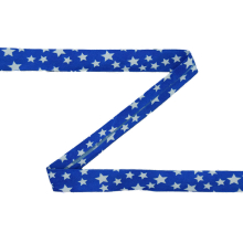 blauw | Biaisband sterren, koningsblauw - wit