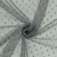 gris | Tissu tulle souple à pois Dots, gris