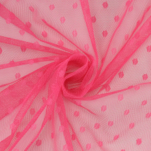 rose fuchsia | Tissu tulle souple à pois Dots, rose fuchsia