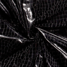 zwart | Lamé / elastische foliejersey croco, zwart