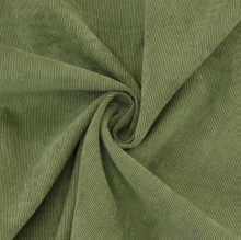 kaki | Tissu velours côtelé milleraies stretch Poly, kaki