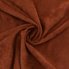 marron rouille | Tissu velours côtelé milleraies stretch Poly, marron rouille