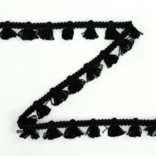 zwart | Kwastjesband 15 mm, zwart