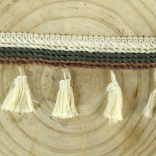 bruin | Flosjesband 3 cm, bruin / olijfgroen