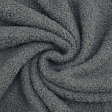 gris foncé | Tissu sherpa peluche teddy léger, gris foncé