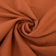 terracotta | Katoenen mousseline triple gauze, terracotta