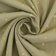 licht olijfgroen | Viscose stof Golden Glamour, licht olijfgroen