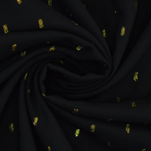 zwart | Viscose stof Golden Glamour, zwart