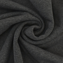 anthracite | Tissu sweat molleton uni, anthracite chiné