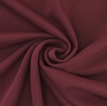 lie de vin | Tissu sweat molleton uni, rouge de vin