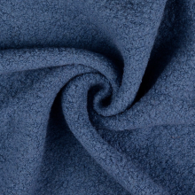 bleu denim | Tissu lainage bouclette, bleu denim