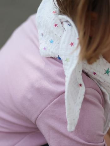 Mousseline omslagdoek met dubbele zoom
