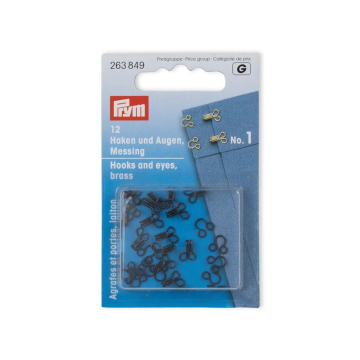 12 agrafes & portes Prym, No. 1, noir