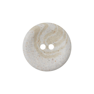 2-Loch Hanf-Polyesterknopf recycelt 20 mm, natur-marmoriert