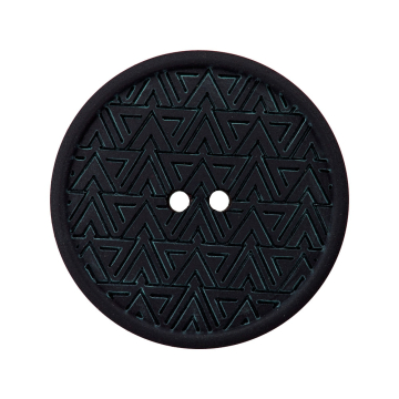 Bouton 2 trous en chanvre et polyester recyclé, 20 mm, noir (0080)