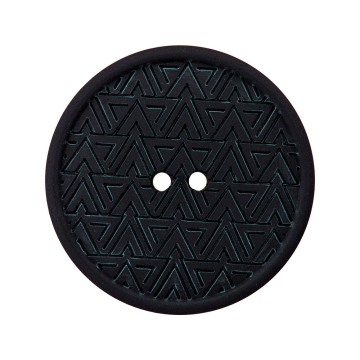 2-Loch Hanf-Polyesterknopf recycelt 28 mm, schwarz (0080)