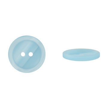 Bouton couture plastique 20mm 2 trous, bleu clair
