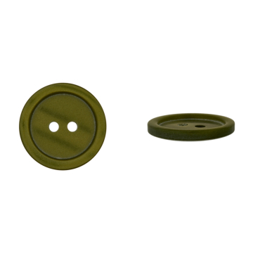 Bouton couture plastique 11mm 2 trous, vert olive