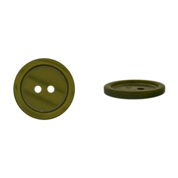 Bouton couture plastique 20mm 2 trous, vert olive