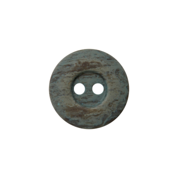 Bouton couture plastique 2 trous chiné, 23 mm, bleu gris (0072)