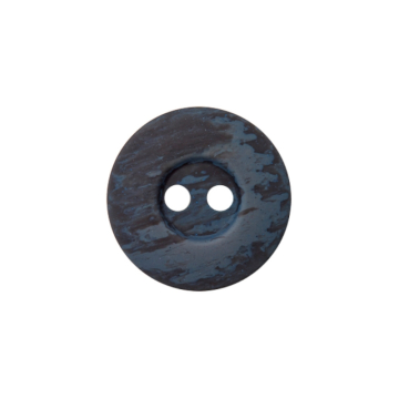 Bouton couture plastique 2 trous chiné, 23 mm, bleu foncé (0066)